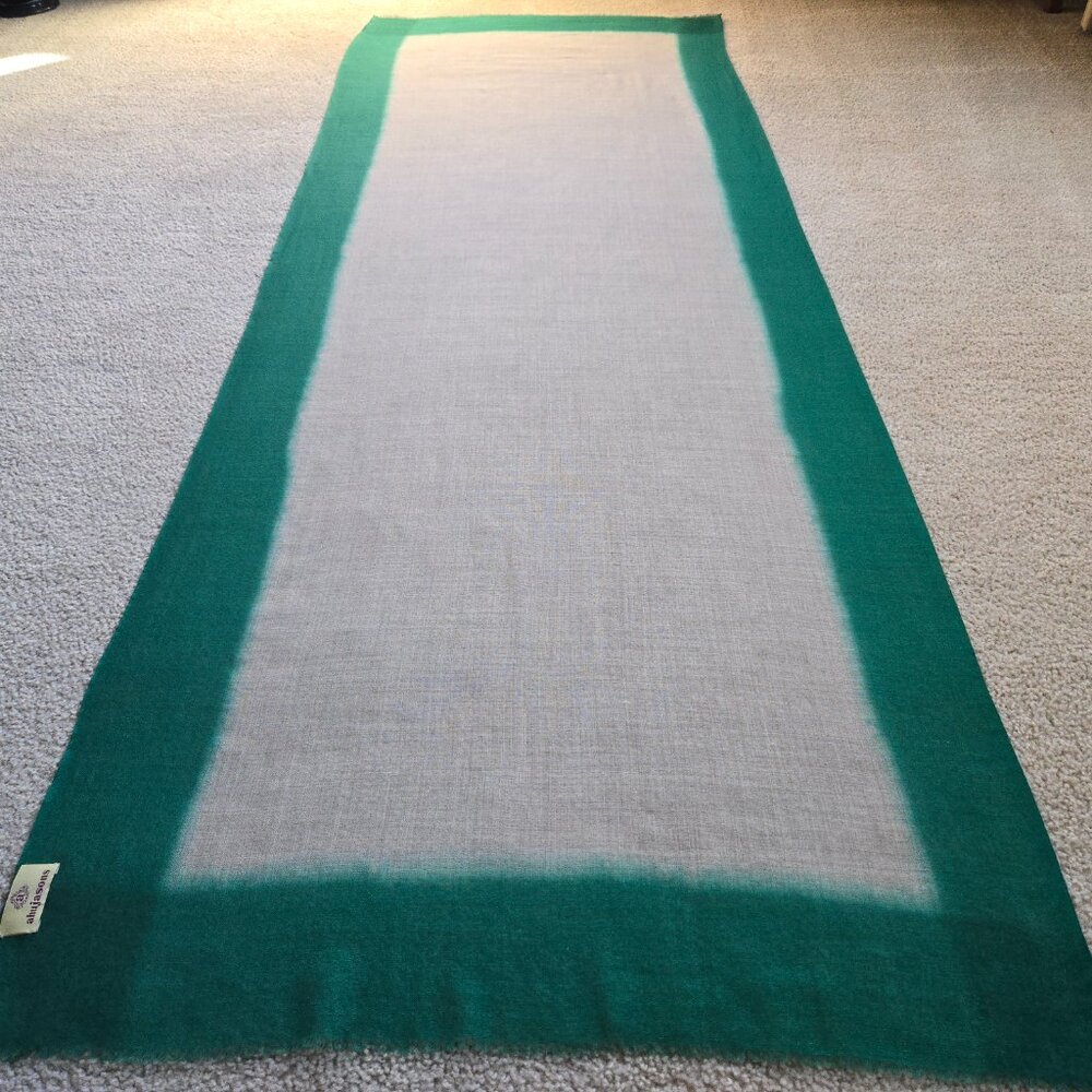 NWOT Lightweight Wool Scarf Ahujasons Green and Natural/Tan - Picture 6 of 12